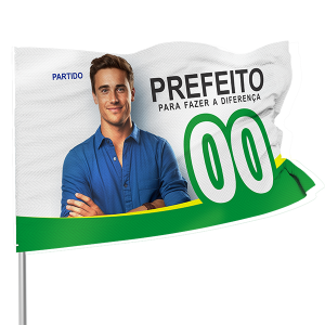 Bandeira Tecido de Poliéster 250x155cm 4x0 Sem verniz Bainha e bastão de ferro 