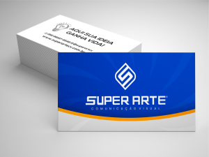 Cartão de visita 230g 9x5cm 4x1 Verniz Total Brilho Corte Reto 