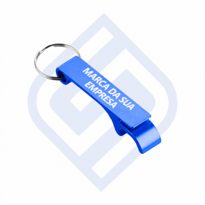 Chaveiro abridor Azul personalizado metal 6,5cm x 1,5cm x 1,5cm azul  Gravação a laser 