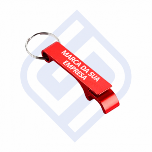 Chaveiro abridor vermelho Personalizado Metal 6,5cm x 1,5cm x 1,5cm vermelho  Chaveiro de aluminio com gravação a laser. gravação a laser