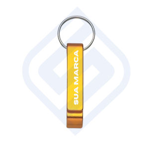 Chaveiro abridor Dourado personalizado Metal 6,5cm x 1,5cm x 1,5cm Dourado  Gravação a laser 
