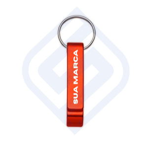 Chaveiro abridor laranja personalizado Metal 6,5cm x 1,5cm x 1,5cm laranja  Gravação a laser 