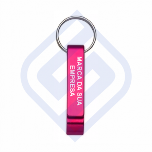 Chaveiro abridor rosa personalizado Metal 6,5cm x 1,5cm x 1,5cm rosa  Gravação a laser 