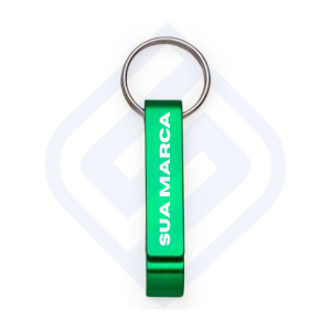 Chaveiro abridor verde personalizado Metal 6,5cm x 1,5cm x 1,5cm verde  Gravação a laser 