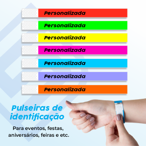 Pulseira personalizada rosa Nylon 2x25cm Rosa  brilho personalizada